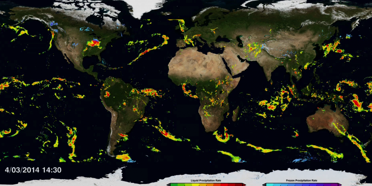 Gpm S First Global Rainfall And Snowfall Map Nasa Global